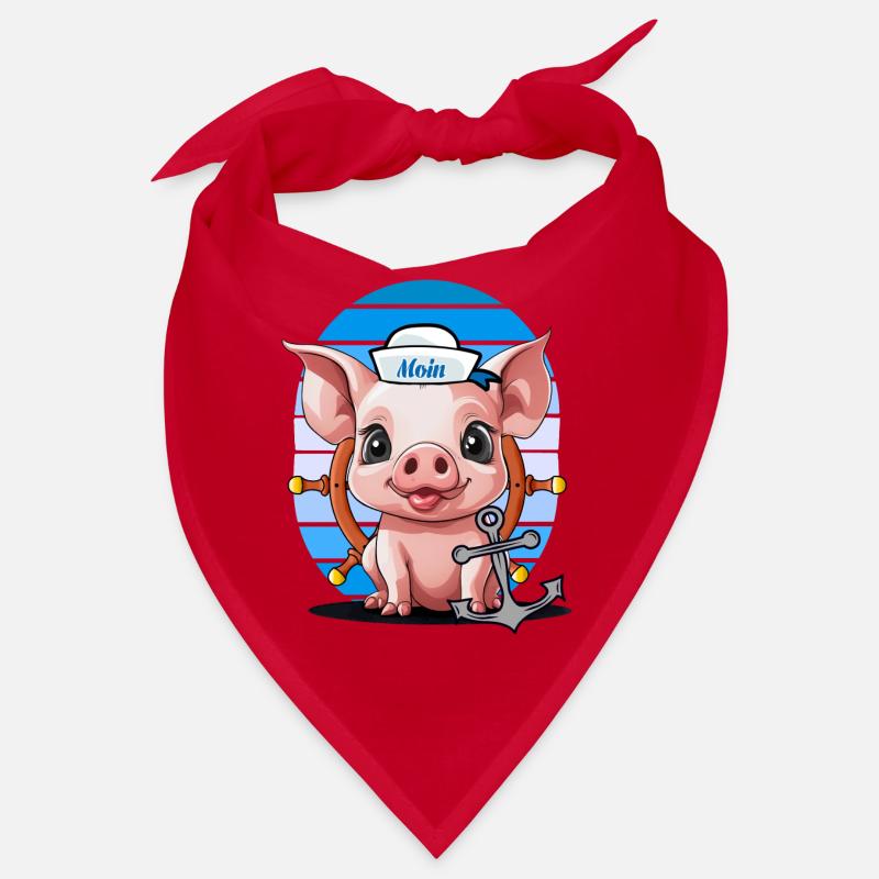 Schwein Matrose Steuermann Anker Maritim Bandana