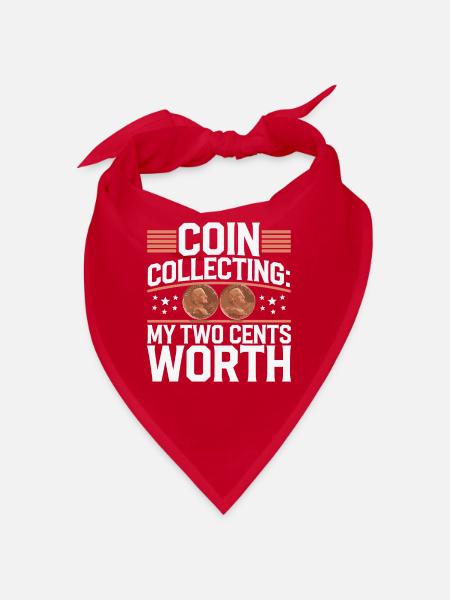 Coin Collector Coin Collection Numismatic History - Bandana - Rot - Vorne