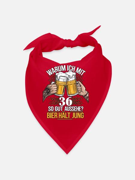 Warum Ich Mit 36 So Gut Aussehe? Bier Hält Jung - Bandana - Rot - Vorne