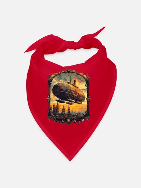 Steam Punk Art Funky Steampunk - Bandana - Rot - Vorne