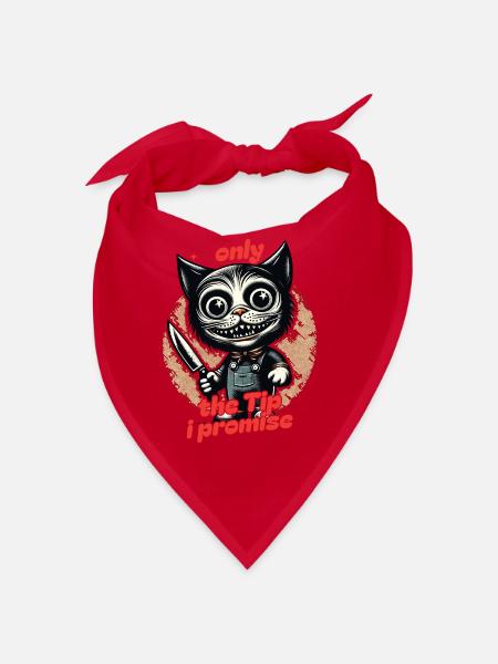 Funny Cat Saying only The Tip Psycho Cat - Bandana - red - Front