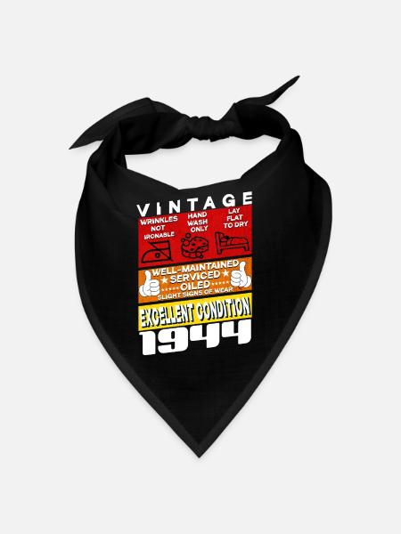 81 years old Vintage 1944 women & men Birthday - Bandana - Schwarz - Vorne