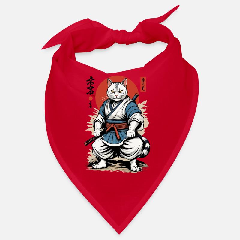 Samurai Katze Vintage Ukiyo-E Japanisches Design Bandana