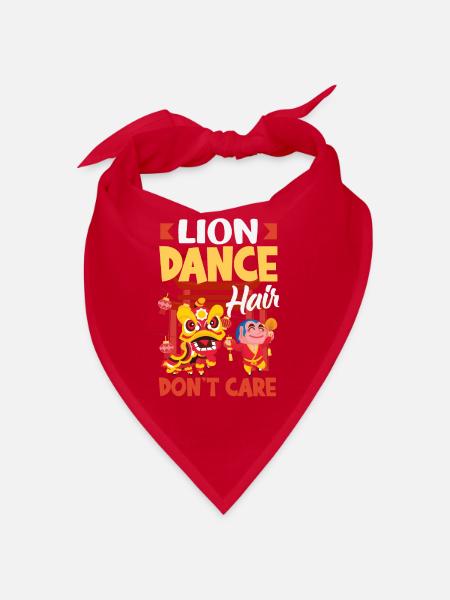 Nouvel An chinois Lune Lion Danse - Bandana - rouge - Devant