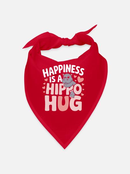 Adorable Baby Hippo Artwork for Hippo Lovers - Bandana - red - Front