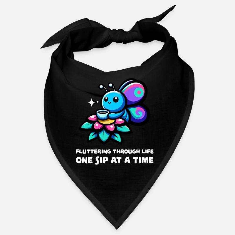 Fluttering Through Life Coffee Butterfly Bandana