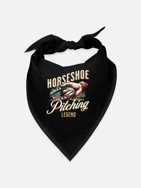 Hufeisenwerfen Horseshoe Pitching - Bandana - Schwarz - Vorne