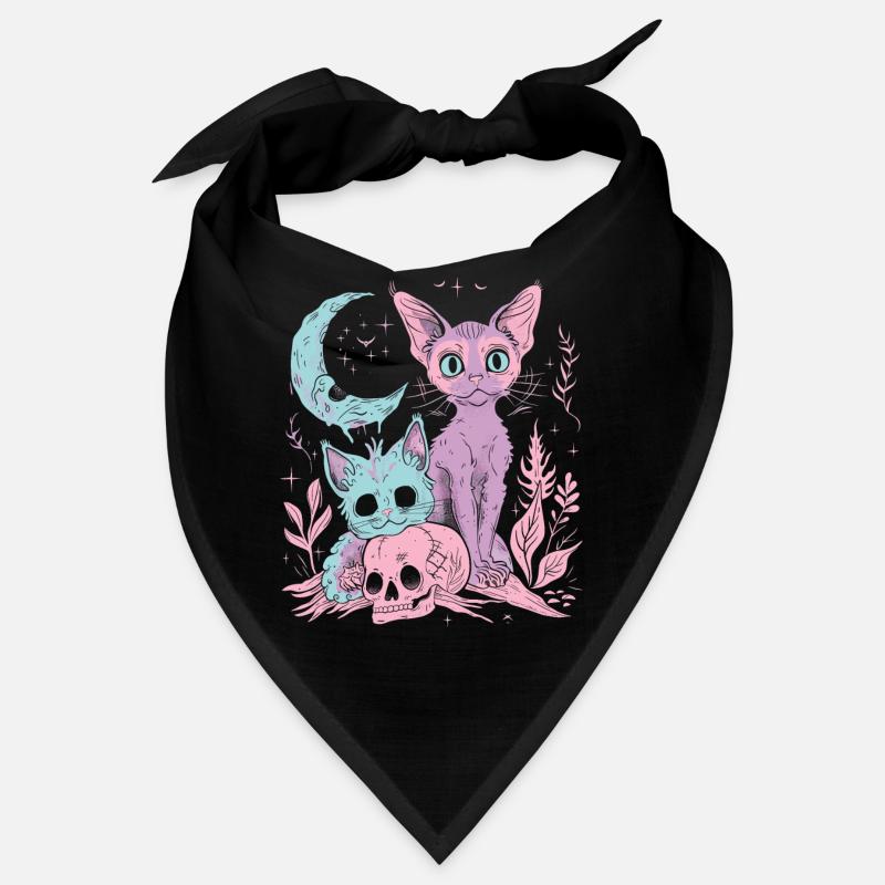 Kawaii Cat Pastel Goth Devilish Bandana