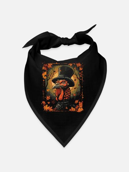 Grateful Gobble Wobble Thanksgiving - Bandana - red - Front