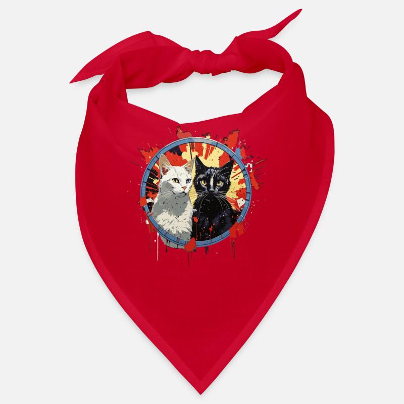 Noir et blanc Chat Boxe Match Boxe Bandana