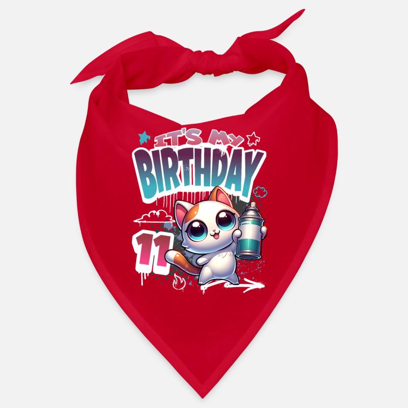 11th Birthday Cat Graffiti Bandana