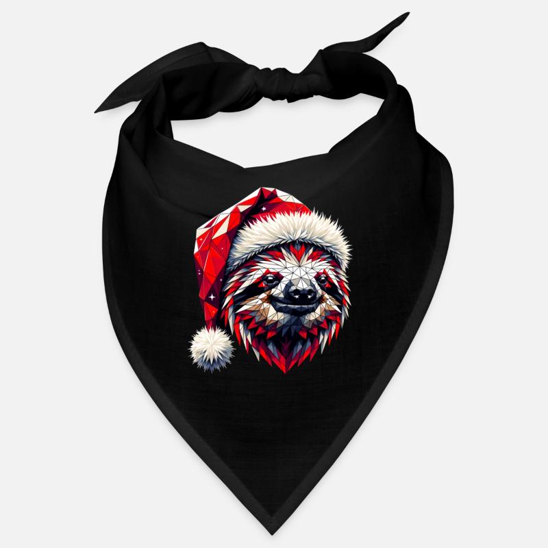 Polygon Art Sloth Santa Hat Original Bandana