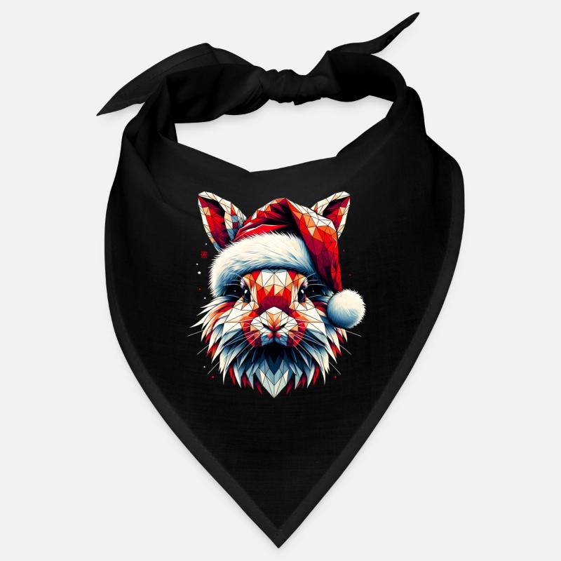 Polygon Art Bunny Santa Hat Original Bandana