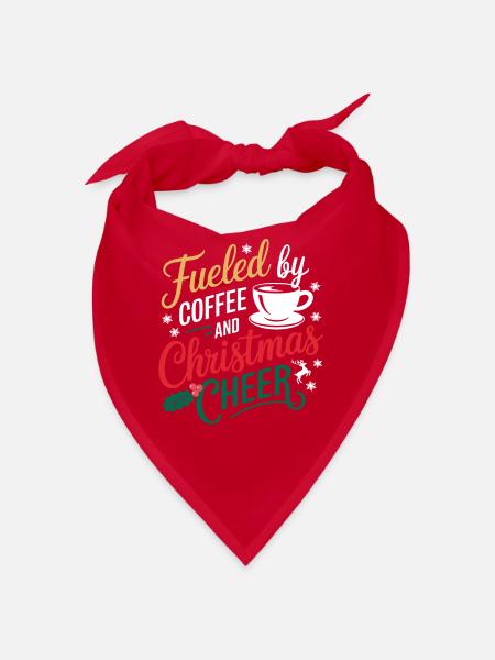 Fueled By Coffee And Christmas Cheer - Bandana - red - Front