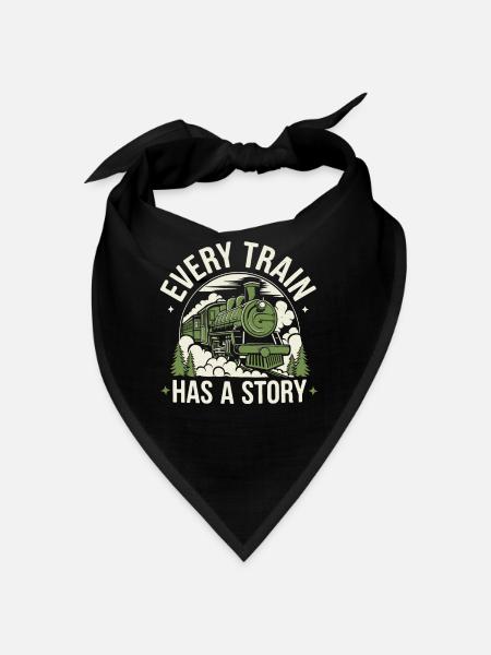 Railfan Train Enthusiast Locomotive Lover - Bandana - black - Front