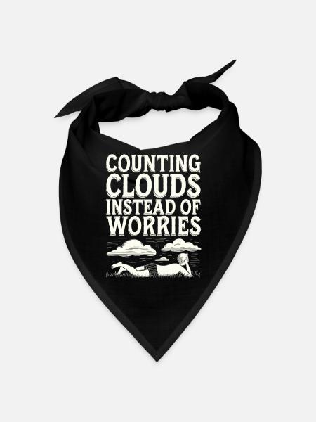 Cloudy view, Relaxing sky, Dreamy - Bandana - black - Front