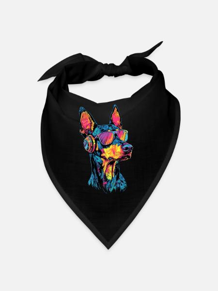 Dobermann Hunde Motiv Wachhund Stolze Dobermänner - Bandana - Rot - Vorne