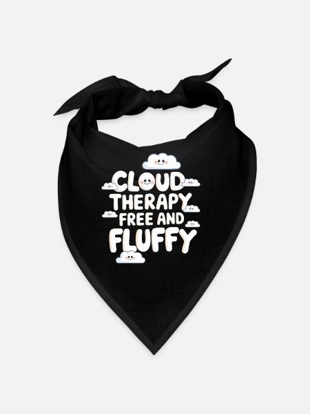 Cloudy view, Relaxing sky, Dreamy - Bandana - black - Front
