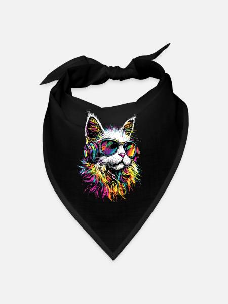 Chat Angora Blanc Chat Angora Chats Angora Mignons - Bandana - noir - Devant