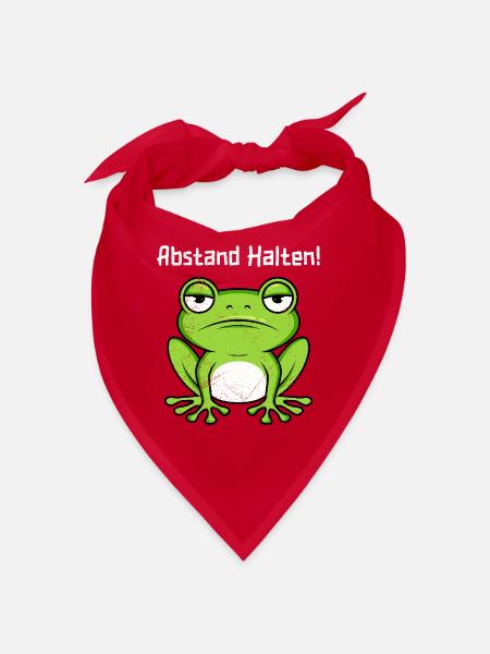 Faschings Party ABSTAND HALTEN! Genervter Frosch - Bandana - Rot - Vorne