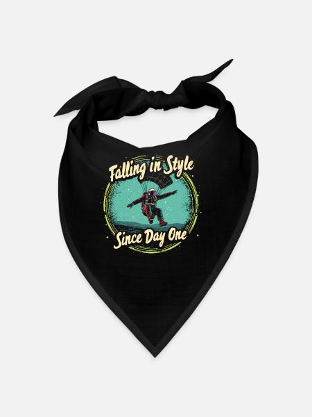 FallscFallschirmspringen Anfänger Abenteuer Nerven - Bandana - Schwarz - Vorne