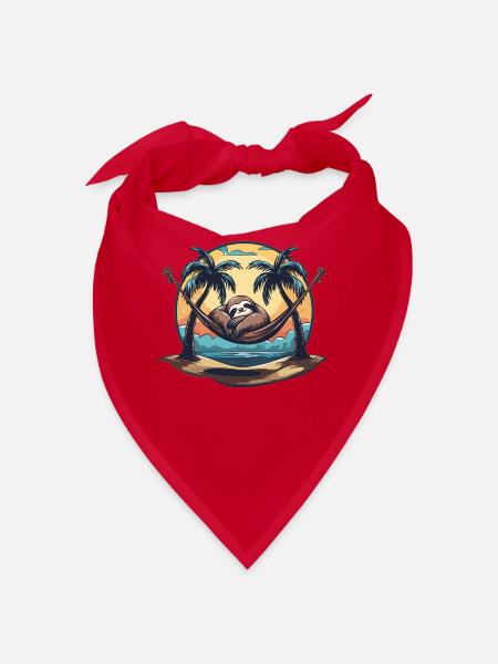 Sloth Hammock, Beach, Chill - Bandana - red - Front