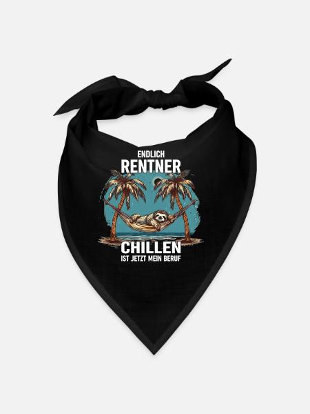 "Finally Pensioner" Chilling Sloth - Bandana - black - Front