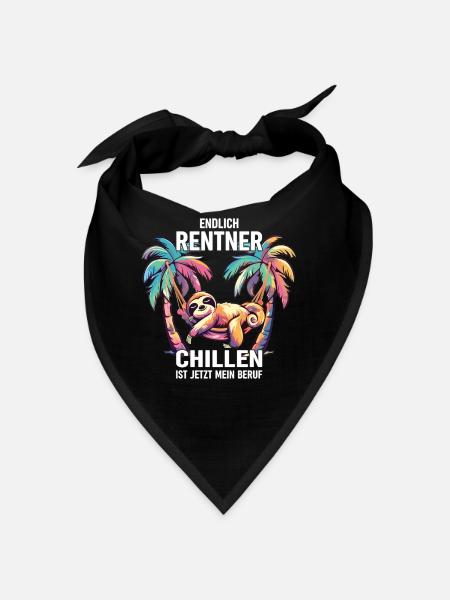 "Finally Pensioner" Chilling Sloth - Bandana - black - Front