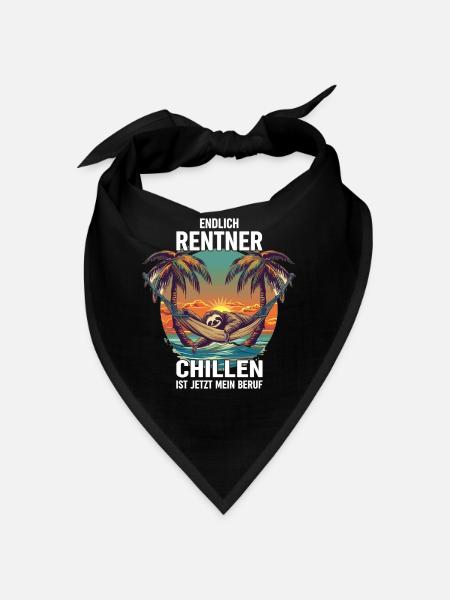"Finally Pensioner" Chilling Sloth - Bandana - black - Front