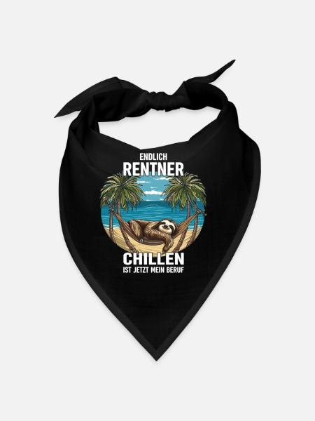 "Finally Pensioner" Chilling Sloth - Bandana - black - Front