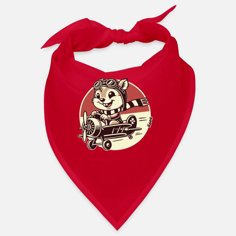Lustiger Eichhörnchen Pilot im Propeller-Flugzeug Bandana