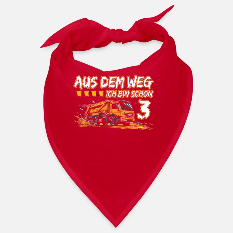 3rd birthday three years garbage truck Bandana