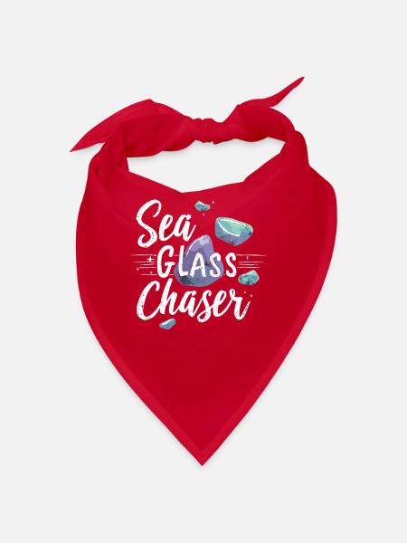 Sea Glass Hunters Collect Marine Treasures - Bandana - red - Front