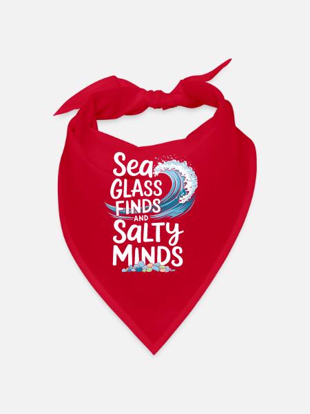 Sea Glass Hunters Collect Marine Treasures - Bandana - red - Front