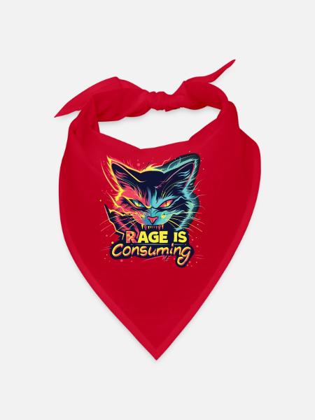 Cat Rage Consumes Me Humor Meme - Bandana - Rot - Vorne