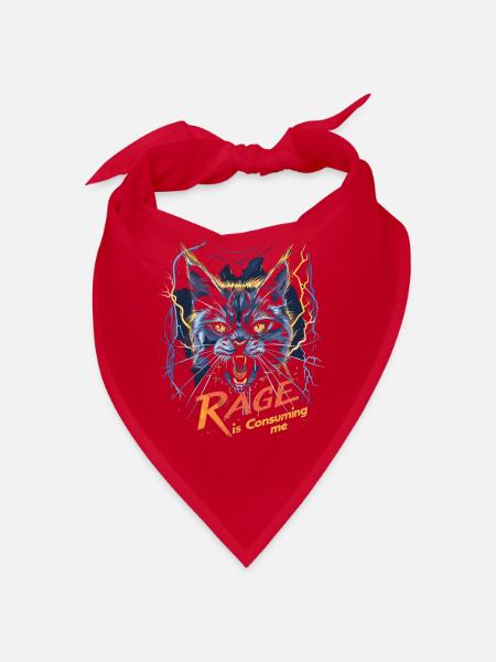 Cat Rage Consumes Me Humor Meme - Bandana - Rot - Vorne