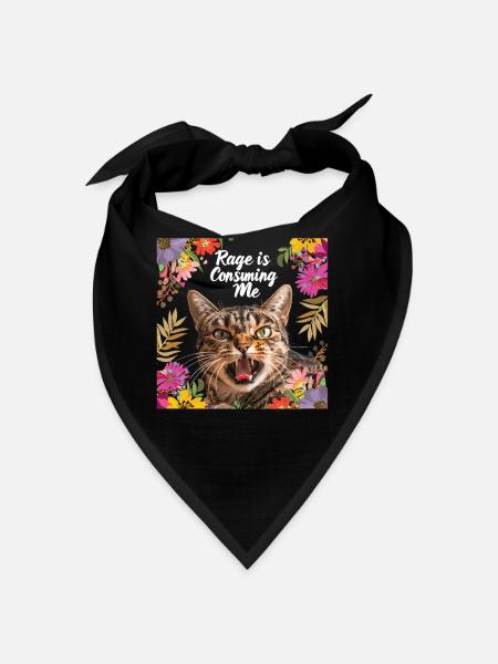 Cat Rage Consumes Me Humor Meme - Bandana - Schwarz - Vorne