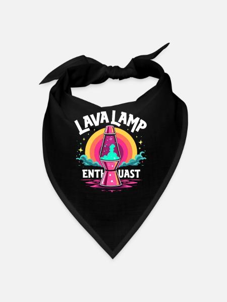 Lava Lamp Retro Aesthetic Psychedelic - Bandana - black - Front