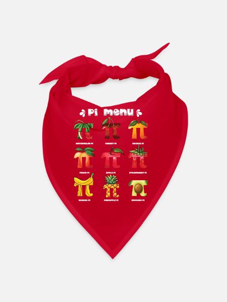 Pi Menü Fruchtfreunde Pi Day Spaß - Bandana - Rot - Vorne
