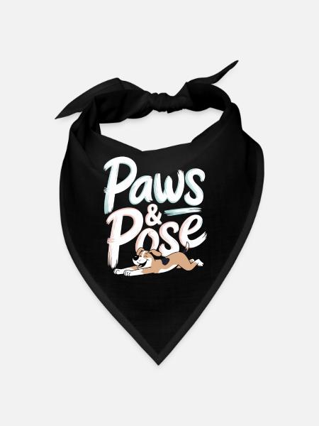 Doga Dog Yoga Bien-être des animaux de compagnie Étirements conscients - Bandana - noir - Devant