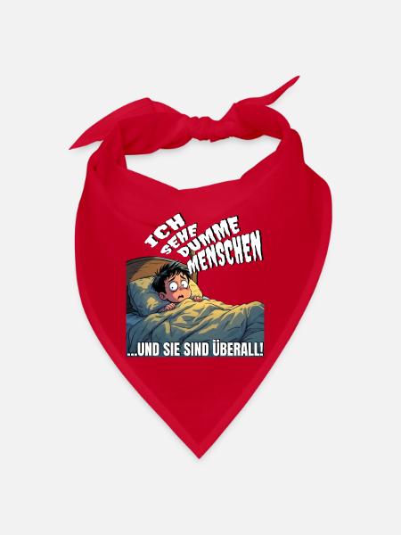 Lustiges Design im Comic Style, Humor IQ Mann Frau - Bandana - Rot - Vorne