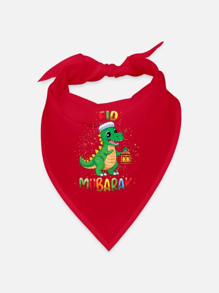 Eid Mubarak Dinosaur Lantern Celebration - Bandana - red - Front