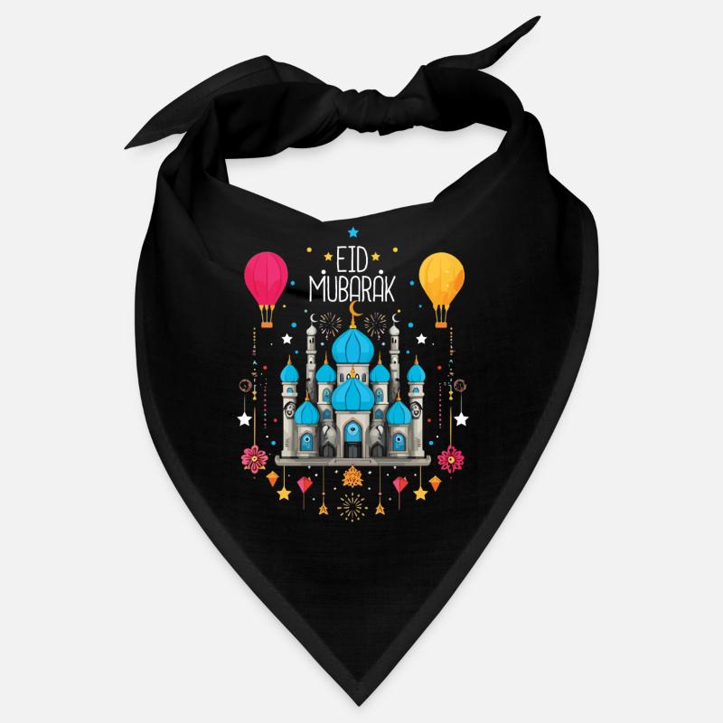 Eid Mubarak Feierliche Moschee und Heißluftballons Bandana