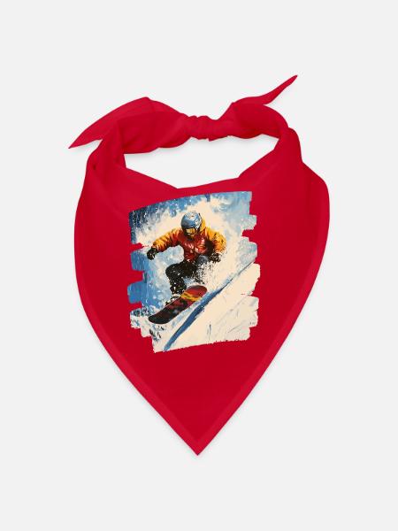 Snowboarder Pulverschnee - Bandana - Rot - Vorne