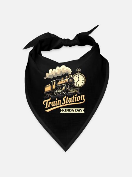 Trajet en train - aventure en locomotive - Bandana - noir - Devant