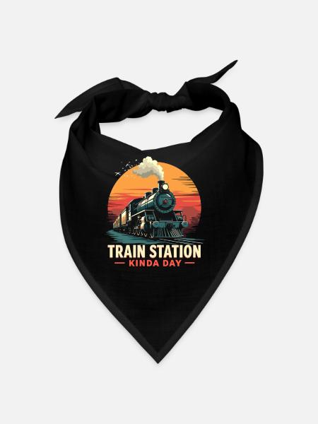 Trajet en train - aventure en locomotive - Bandana - noir - Devant