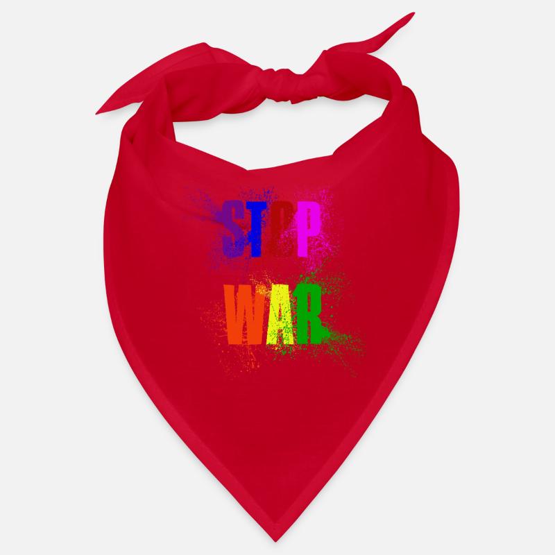 STOP WAR – NO WAR - PEACE in Regenbogenfarben Bandana