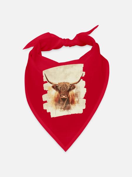 Schottisches Hochlandrind - Bandana - Rot - Vorne