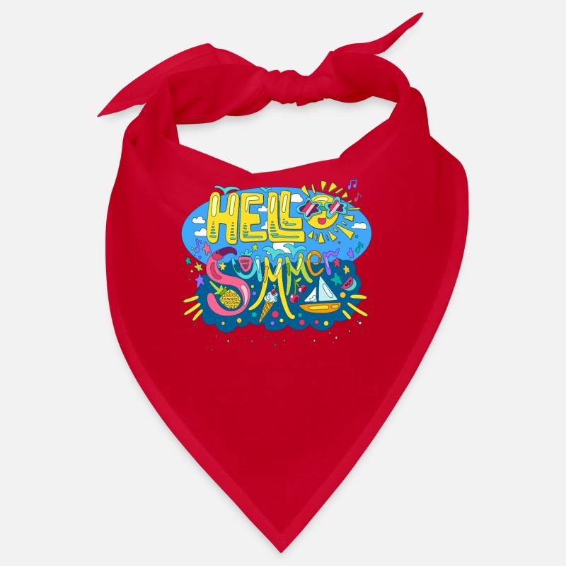 Hello Summer Fun Colorful Design Bandana