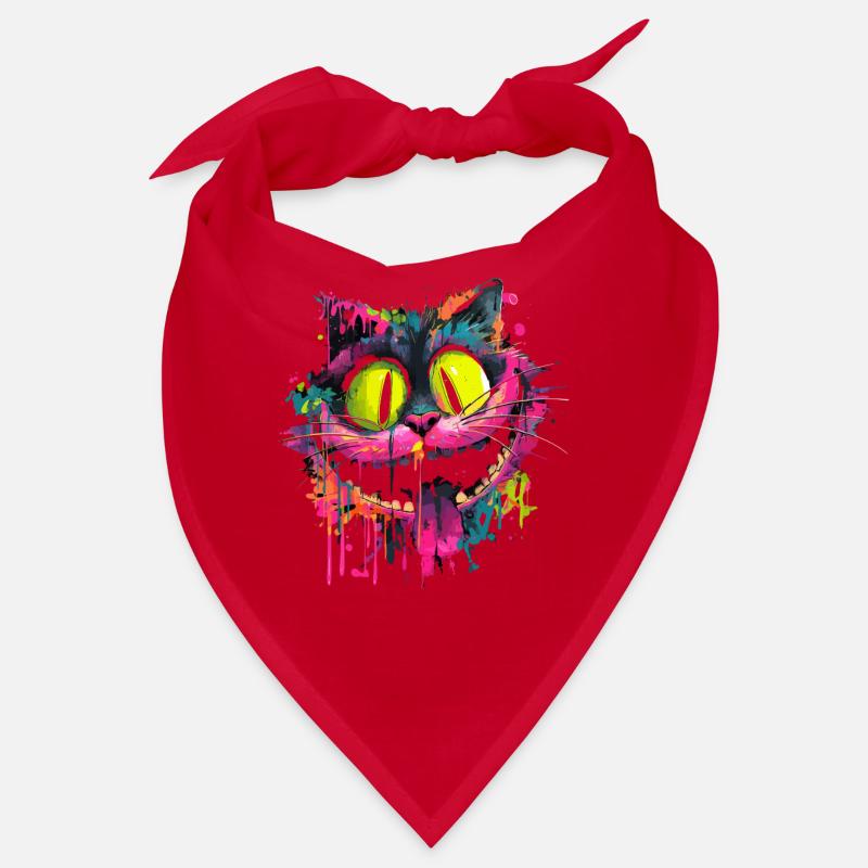Bunte Psychedelische Grinsekatze Street Art Style Bandana